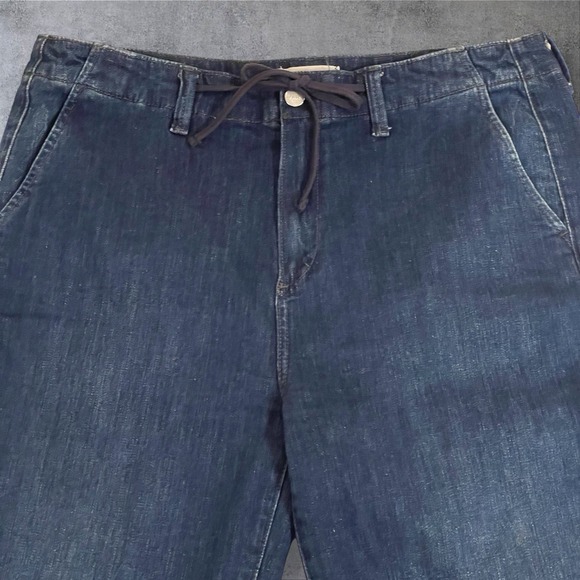 Paige Carly Wide Leg Jeans Womens 32X28 High Rise Crop Stretch Dark Denim - Picture 2 of 9